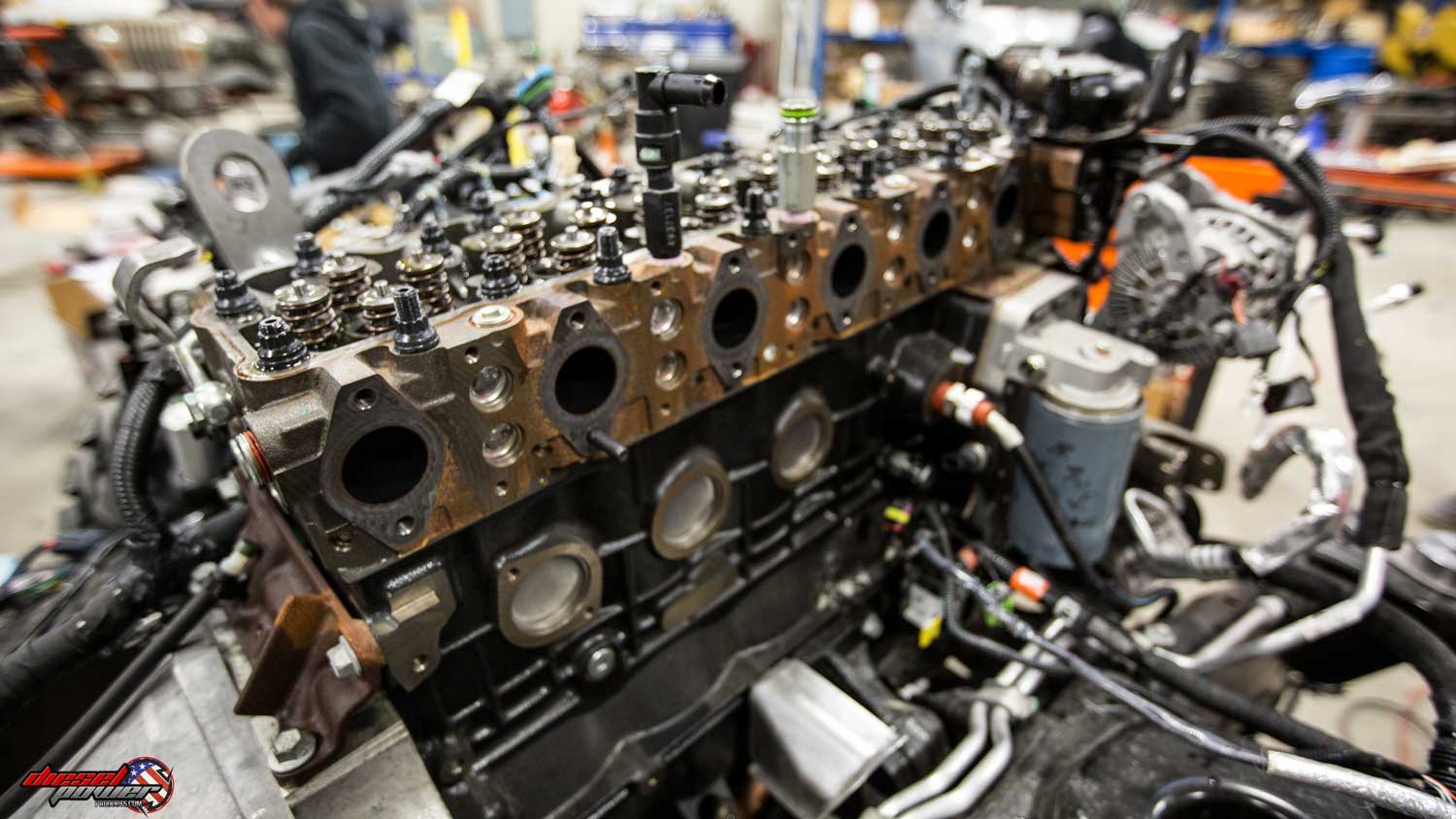 Cummins Engine without Valve Cover or Exhaust Manifold