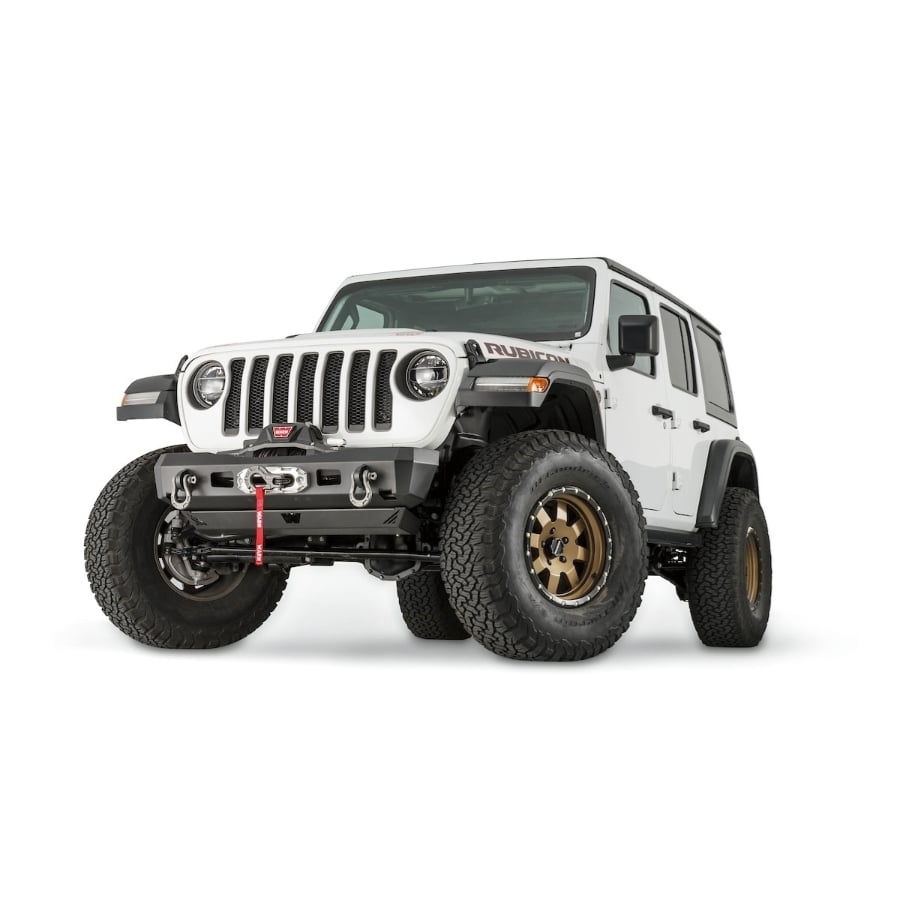 Warn Front Winch Elite Stubby Bumper for 20-23 Jeep Wrangler and Gladiator JL and JT