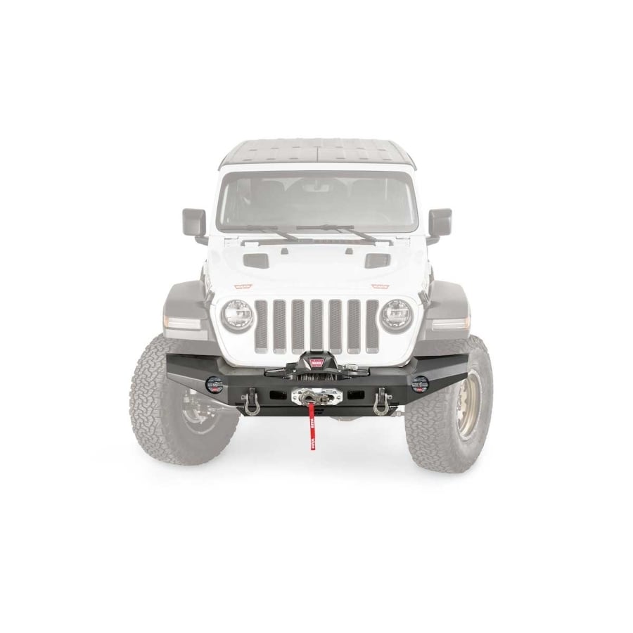 Warn Front Winch Elite Full Width Bumper for 20-23 Jeep Wrangler and Gladiator JL and JT