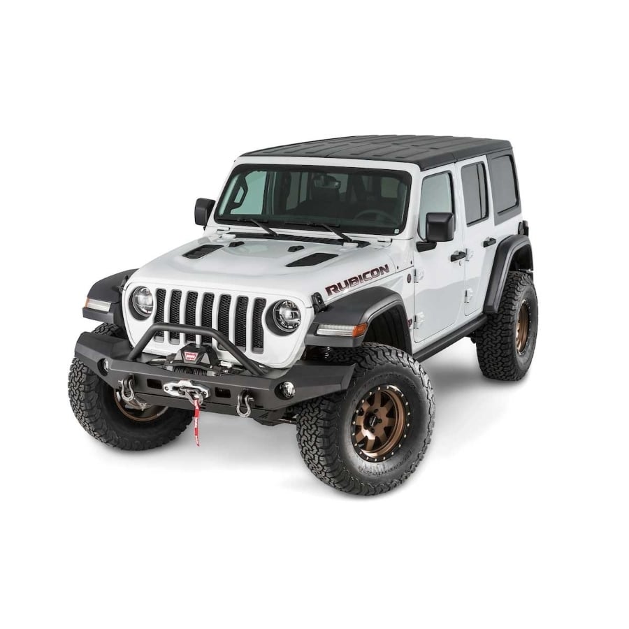 Warn Front Winch Elite Full Width Bumper With Grille Guard for 20-23 Jeep Wrangler and Gladiator JL and JT