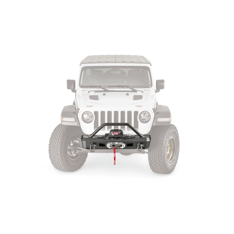 Warn Front Winch Elite Stubby Bumper With Grille Guard for 20-23 Jeep Wrangler and Gladiator JL and JT