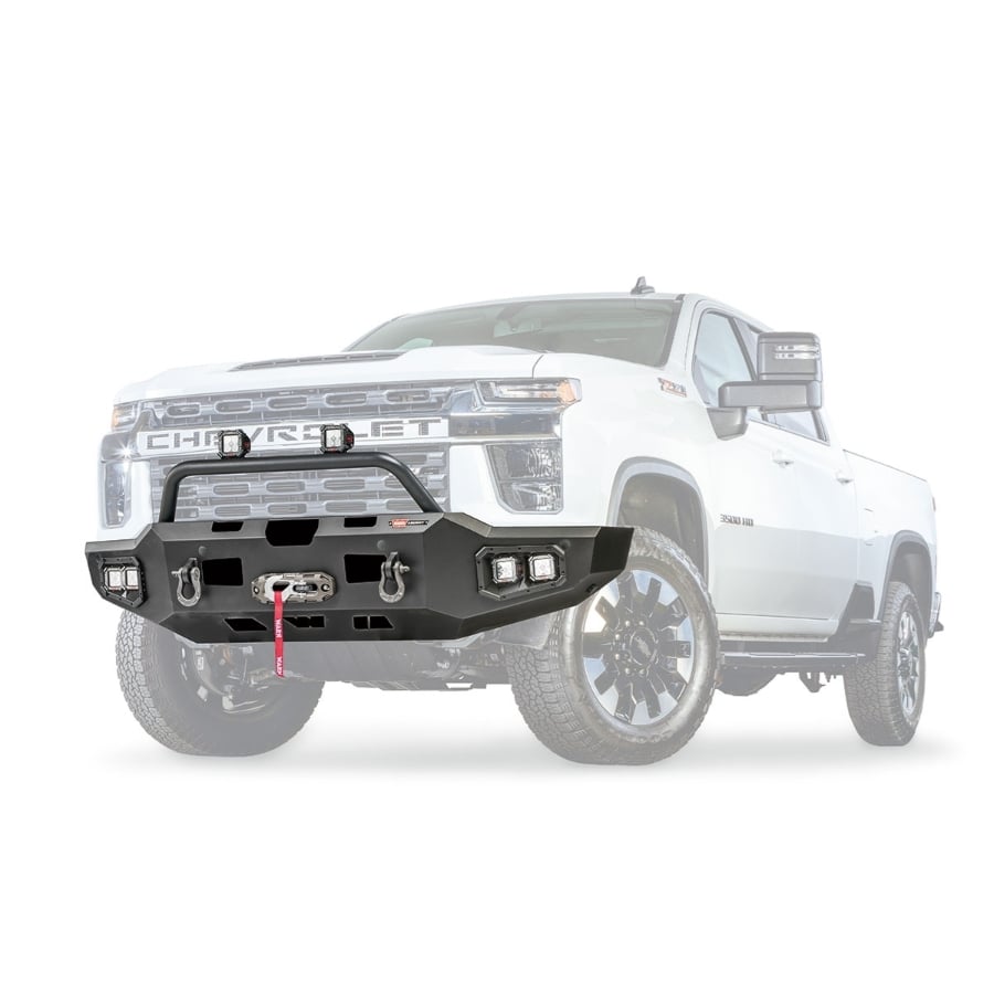Warn Ascent Front Winch Bumper for 20-23 Chevrolet 2500HD and 3500