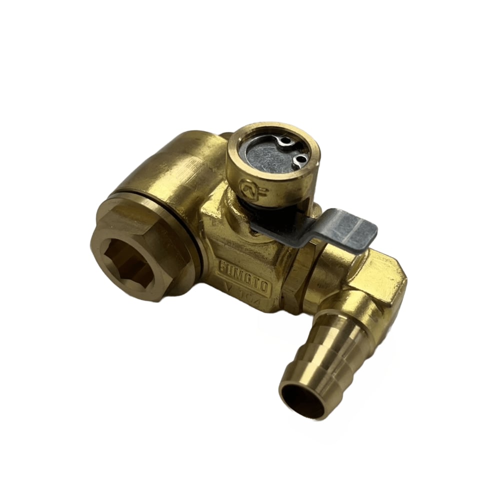 Fumoto L-Shaped Hose Connector For Valves with 3 and 8" Short Nipples