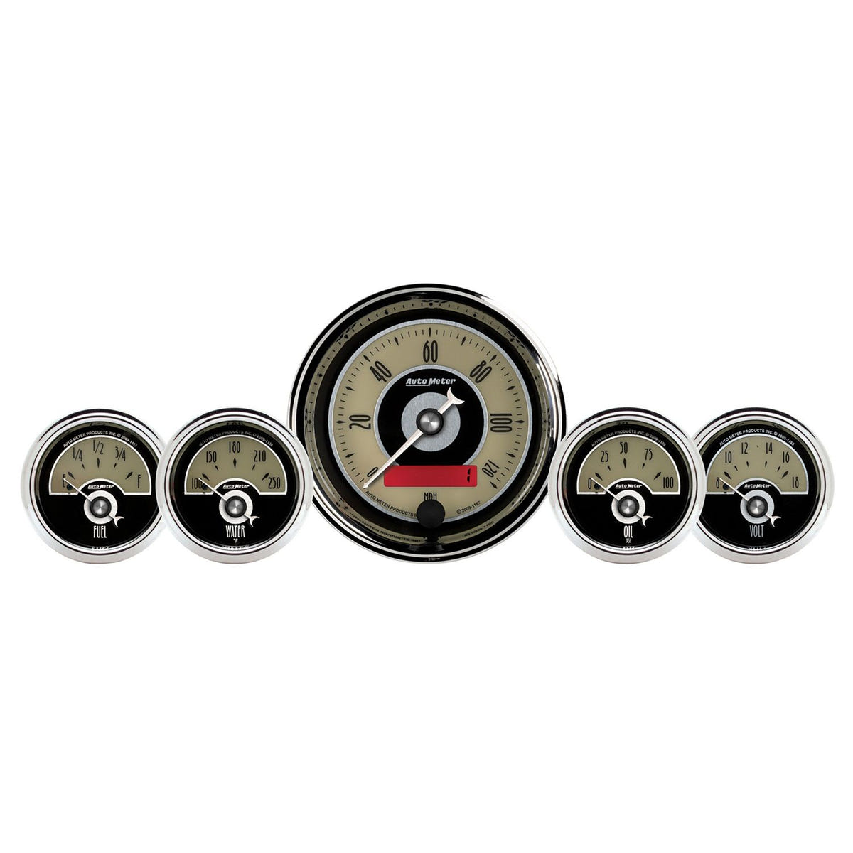 Auto Meter 5 PC Gauge Kit 3-3/8" And 2-1/16"