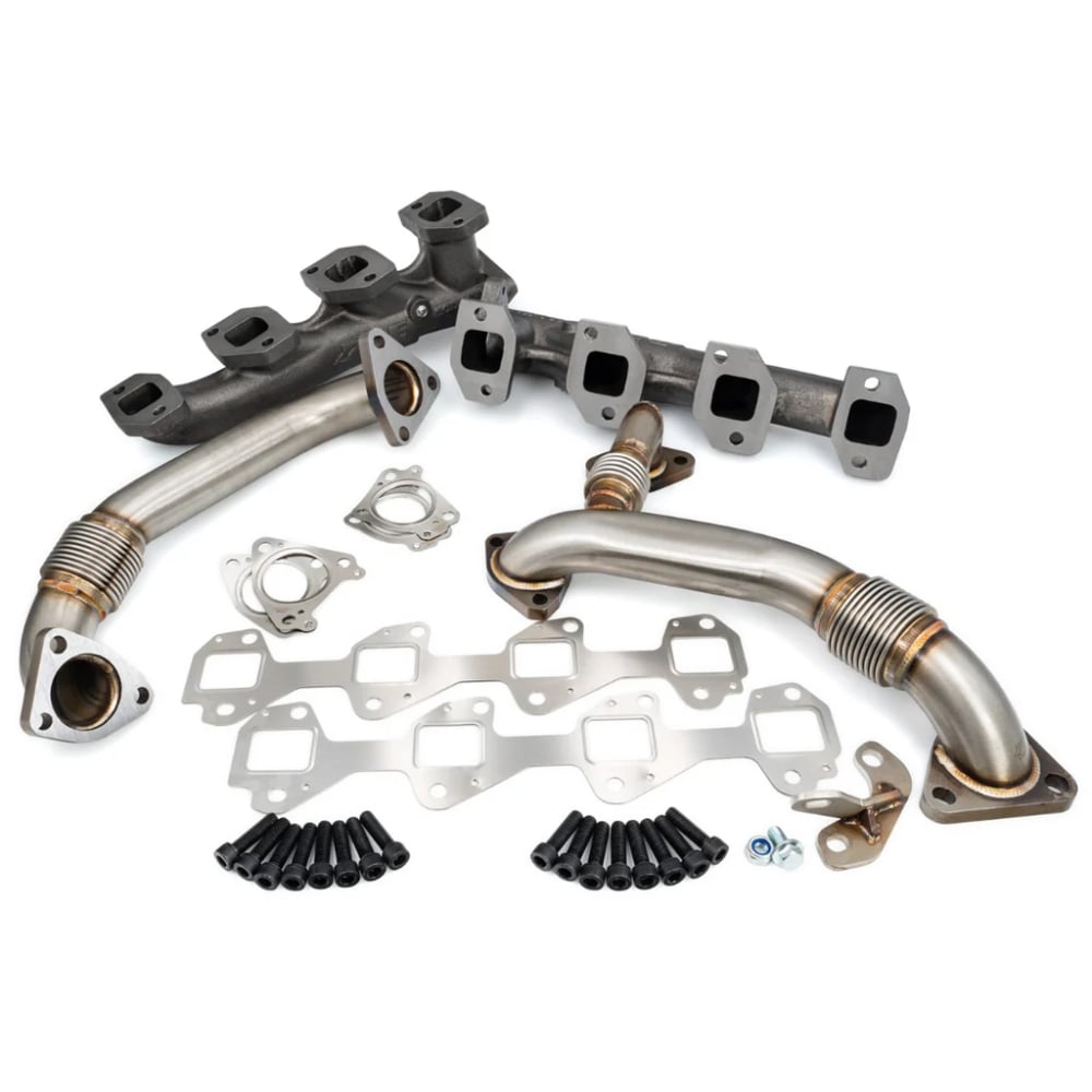 PPE High Flow Exhaust Manifolds with Up-Pipes-50 State Legal for 01-10 Duramax