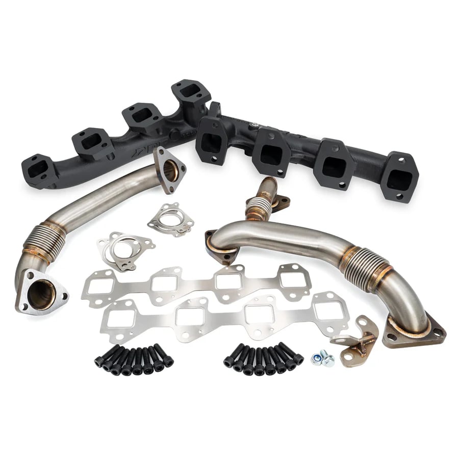 PPE High Flow Exhaust Manifolds with Up-Pipes-50 State Legal for 01-10 Duramax