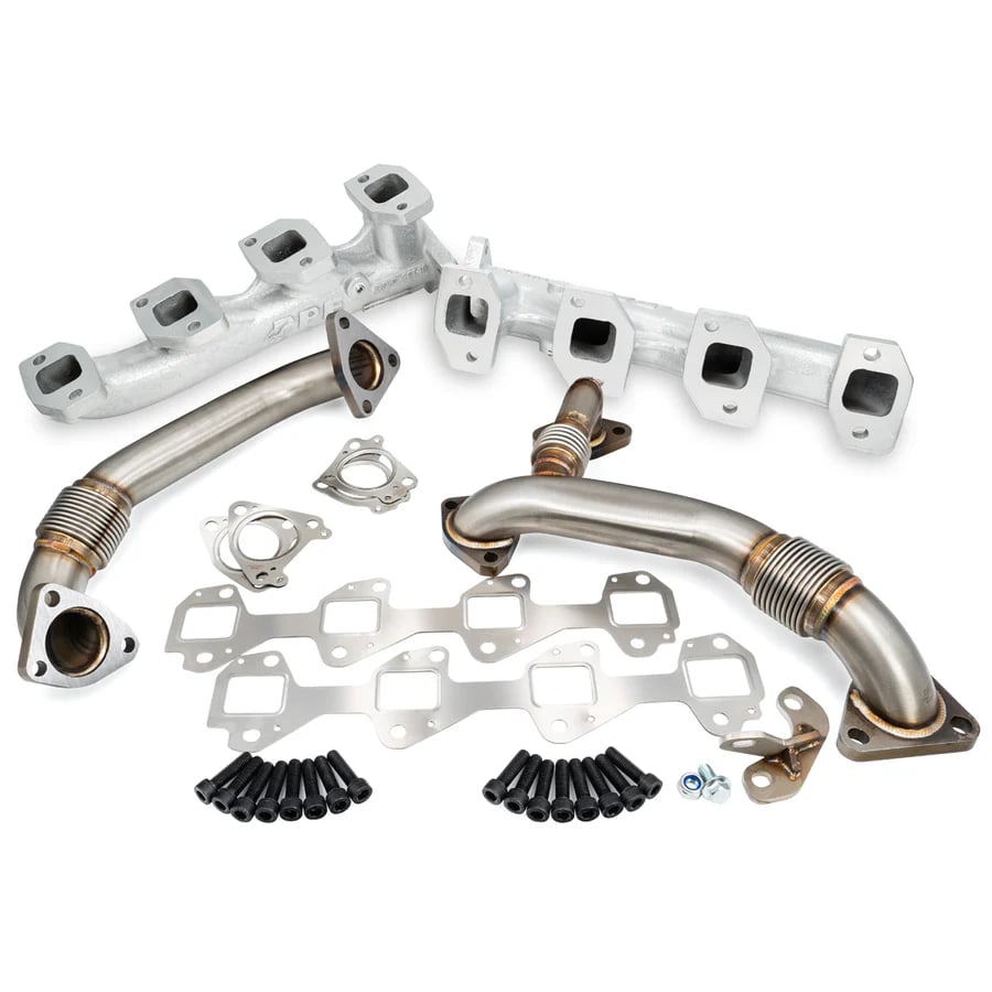 PPE High Flow Exhaust Manifolds with Up-Pipes-50 State Legal for 01-10 Duramax