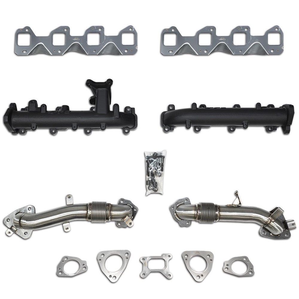 PPE High Flow Exhaust Manifolds with Up-Pipes for 17-25 Duramax L5P