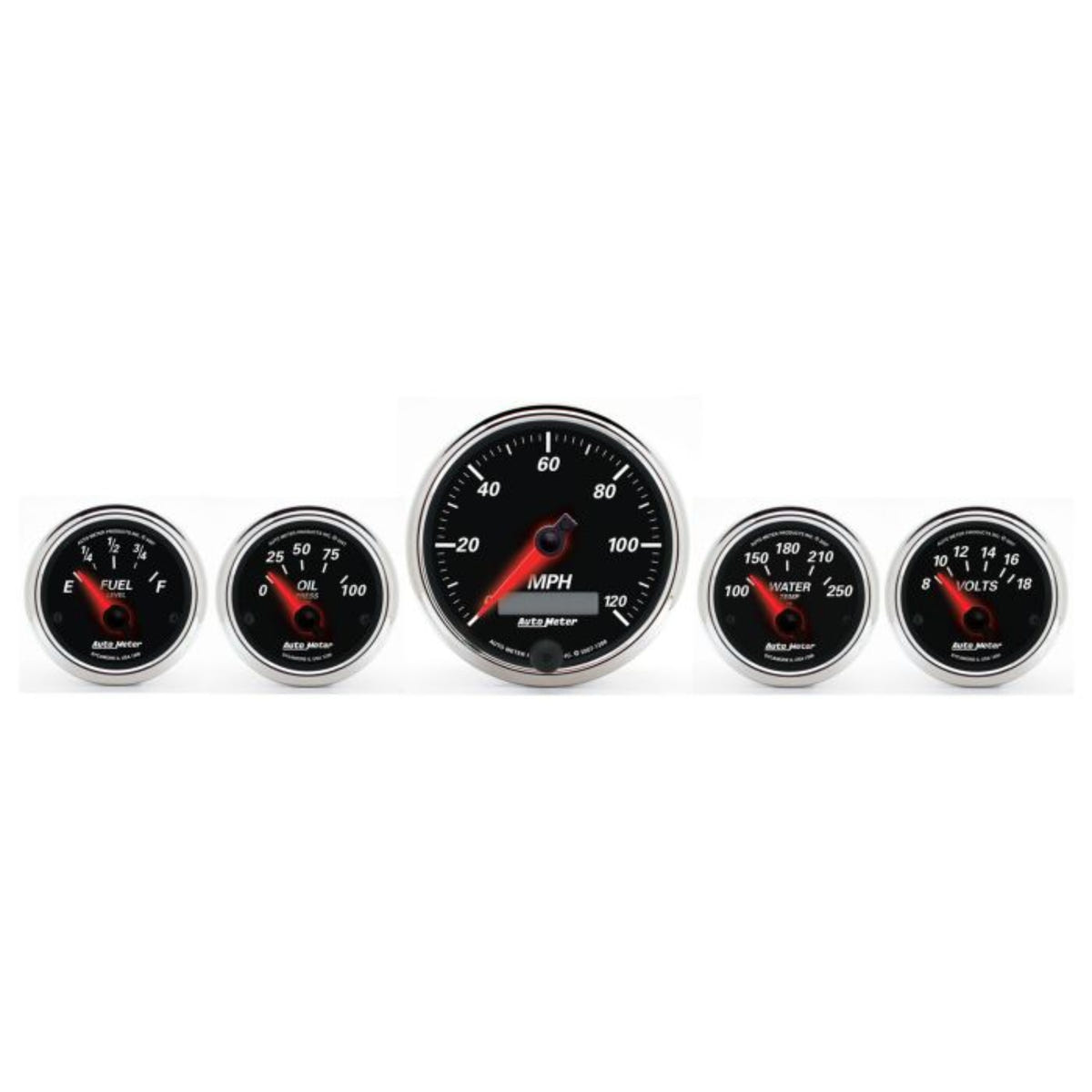 Auto Meter 3-3/8" And 2-1/16" 5 Piece Gauge Kit