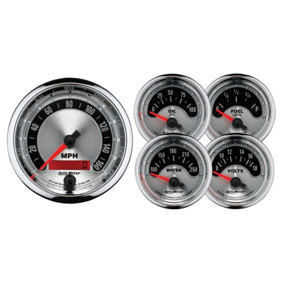 Auto Meter 3-3/8" And 2-1/16" 5 Piece Gauge Kit