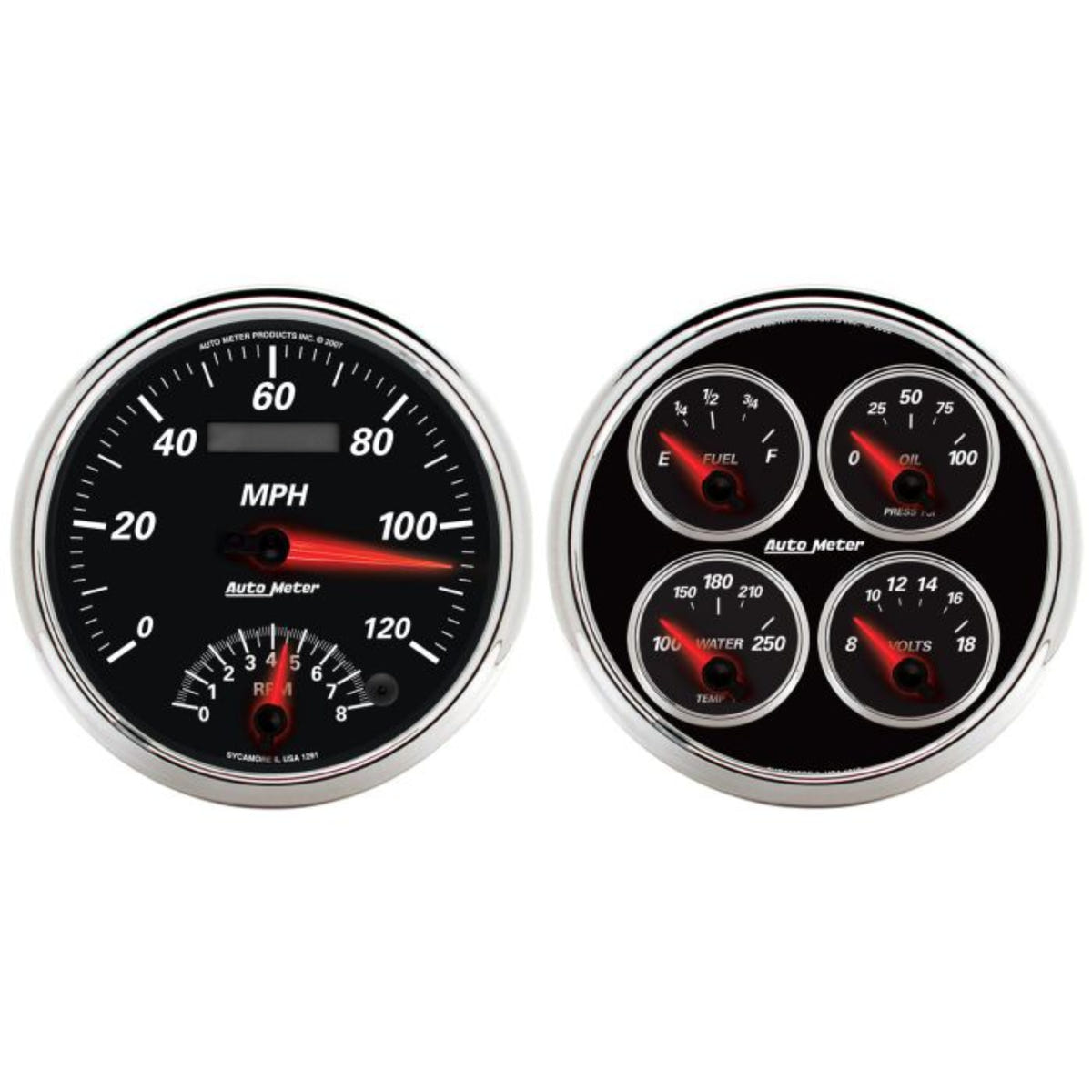 Auto Meter Quad And Tachometer/Speedometer 2 Piece Gauge Kit