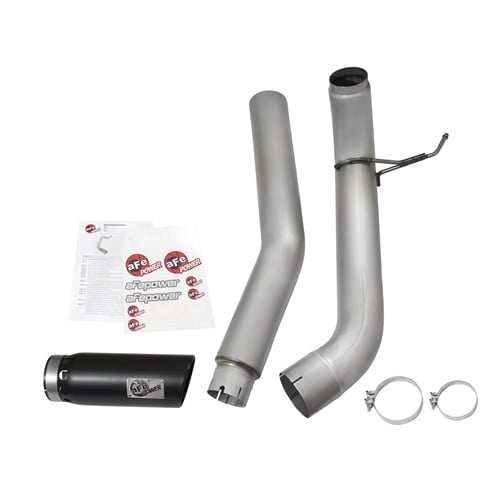 AFE ATLAS 5" Aluminized Exhaust w and Black Tip for 16-19 Nissan Titan XD 5.0L Cummins