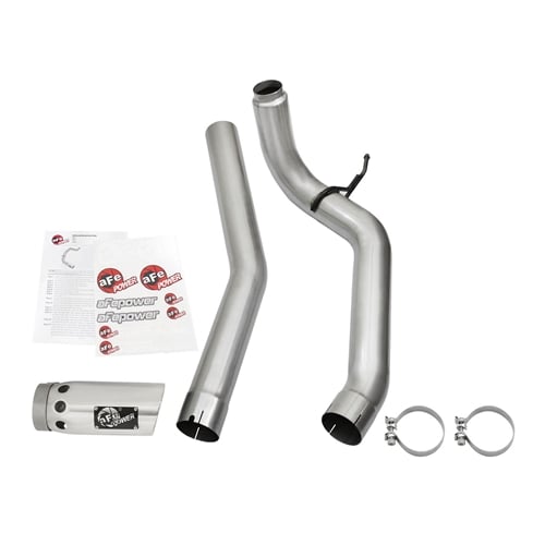 AFE ATLAS 4" Aluminized Exhaust w and Polished Tip for 16-19 Nissan Titan XD 5.0L Cummins