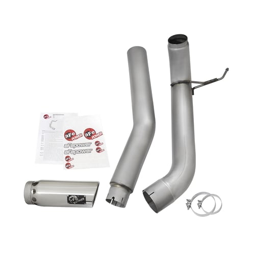 AFE Large Bore HD 5" Stainless Exhaust w and Polished Tip for 16-19 Nissan Titan XD 5.0L Cummins