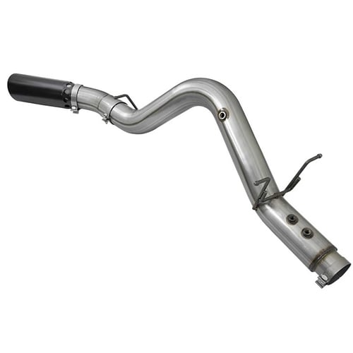 AFE Large Bore-HD 5" Stainless DPF-Back Exhaust with Black Tip for 17-19 GM 6.6L Duramax L5P