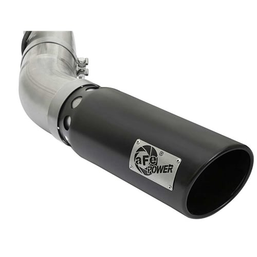 AFE Large Bore-HD 5" Stainless DPF-Back Exhaust with Black Tip for 17-19 GM 6.6L Duramax L5P