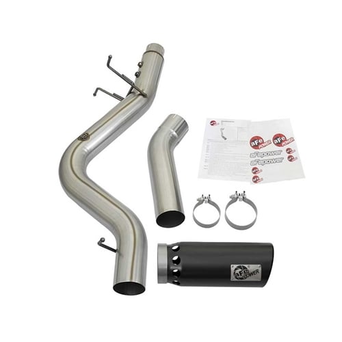 AFE Large Bore-HD 5" Stainless DPF-Back Exhaust with Black Tip for 17-19 GM 6.6L Duramax L5P