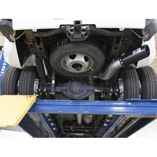 AFE Large Bore-HD 5" Stainless DPF-Back Exhaust with Black Tip for 17-19 GM 6.6L Duramax L5P