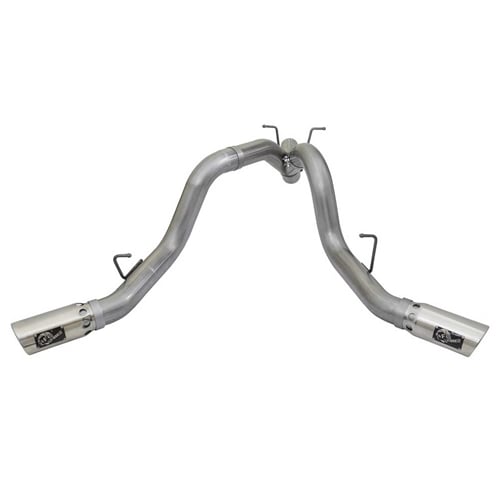 AFE Large Bore-HD 4" Stainless Dual Exhaust for 17-19 GM 6.6L Duramax L5P
