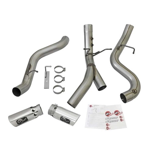 AFE ATLAS 4" Aluminized Dual Exhaust for 17-19 GM 6.6L Duramax L5P