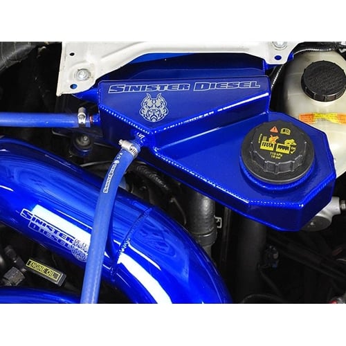Sinister Diesel Blue Degas Bottle for 03-07 6.0L Ford Powerstroke