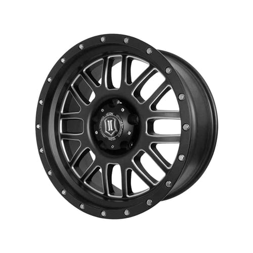 ICON Alloys 20" ALPHA Satin Black with Milled Windows Wheel 8x6.5 Bolt Pattern