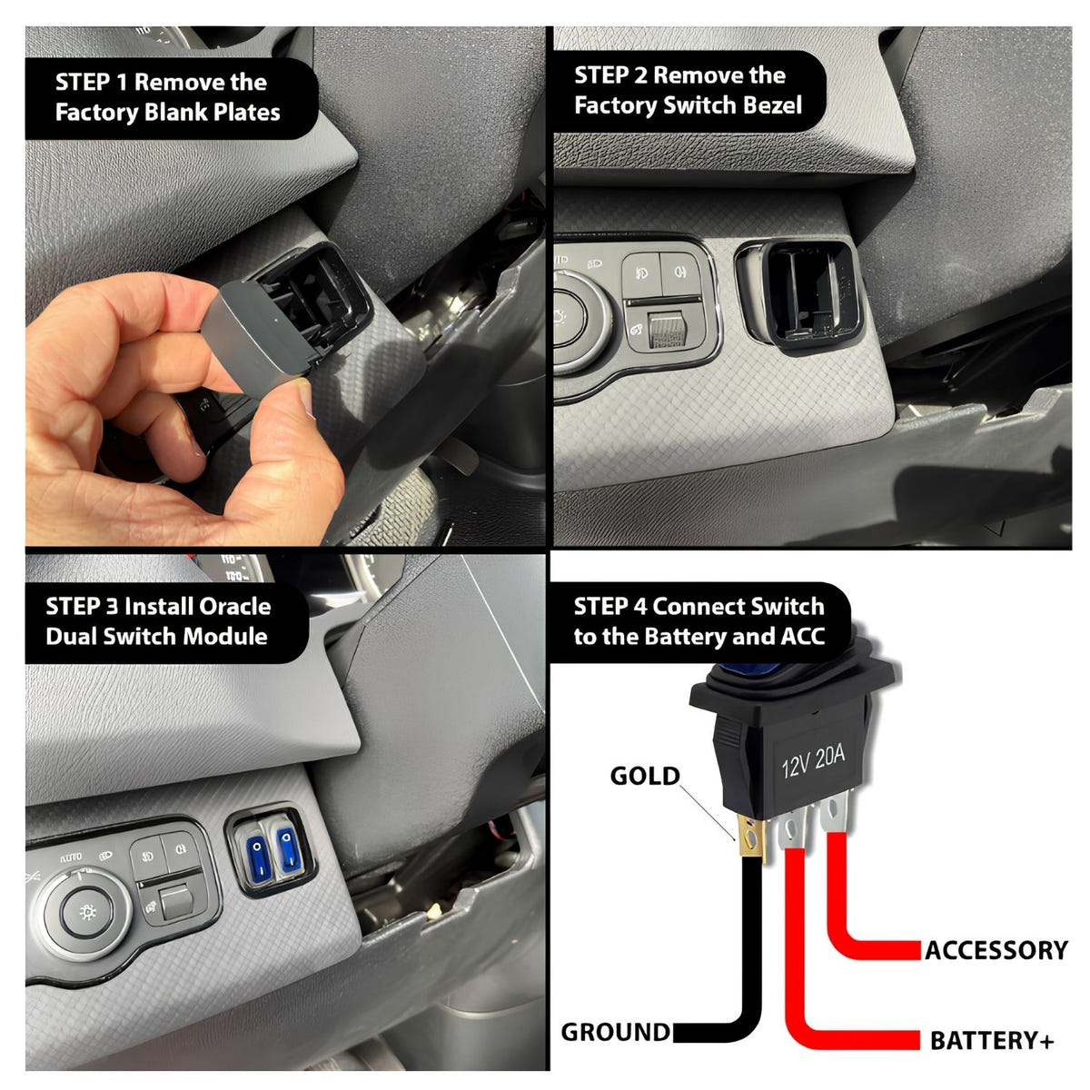 Oracle Lighting Dual in Dash Switch Pod Instructions