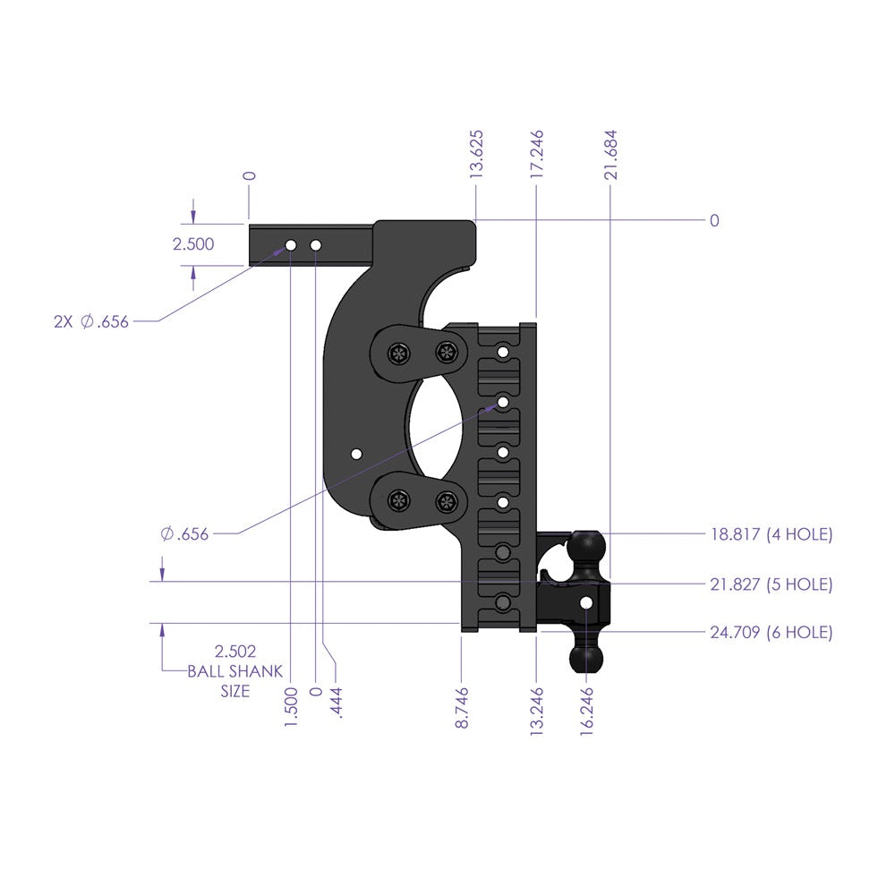 Gen-Y Hitch The Boss 21K Drop Hitch 3" Shank With Dual-Ball - 6" and 9" and 12" Drop