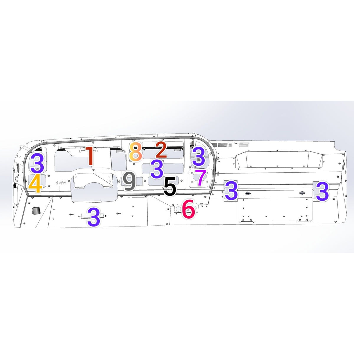 LRB Aluminum Dashboard 95-98 GM OBS GMT400 C/K1500