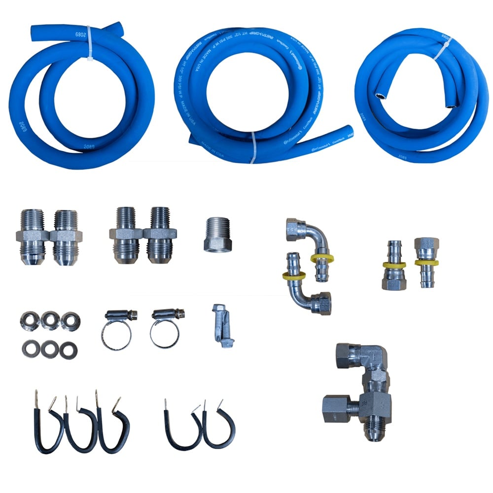 Power Driven Diesel 47RH 47RE Transmission Cooler Line Replacement Kit for 94-02 Dodge 5.9L Cummins