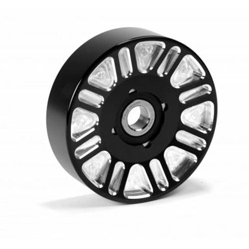 Fleece Upper Fan Idler for use with Electric Water Pump Black Finish Contrast Cut for 03-18 5.9L and 6.7