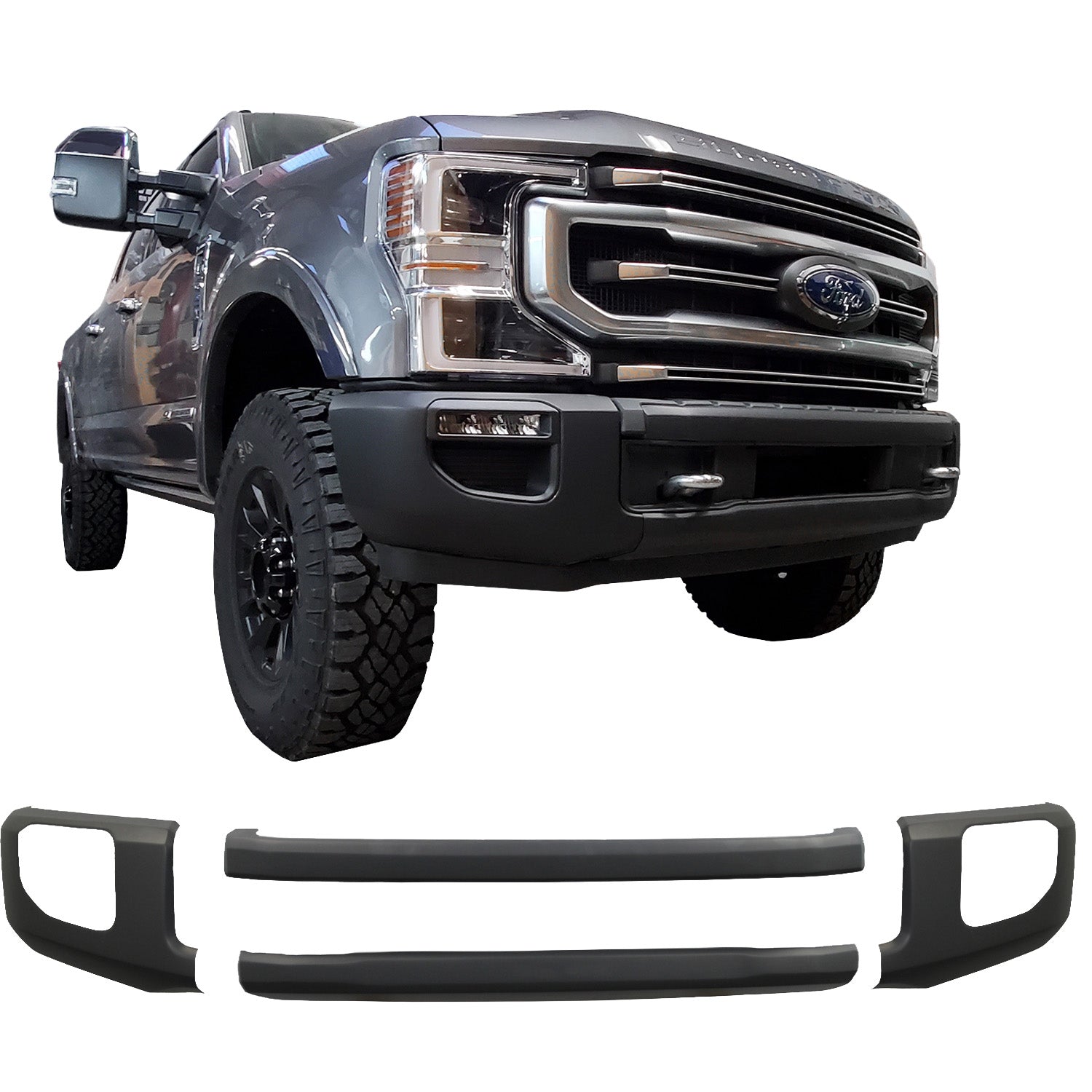 フロントシェル 見本 Shellz Chrome Delete Front Bumper Shell 2020-2022 Ford F250/F350