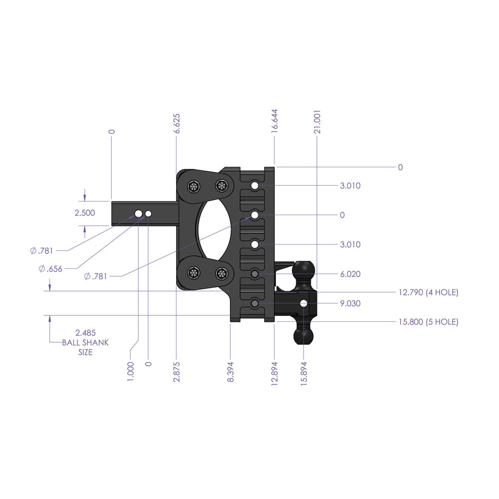Gen-Y Hitch The Boss 32K Drop Hitch 2.5" Shank With Dual-Ball - 6" and 9" Drop