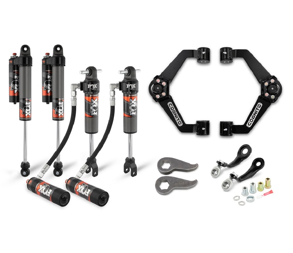 Cognito 210-P0932 Elite Leveling Kit W and Fox Elite 2.5 Reservoir Shocks for 11-19 GM 6.6L Duramax LML and L5P
