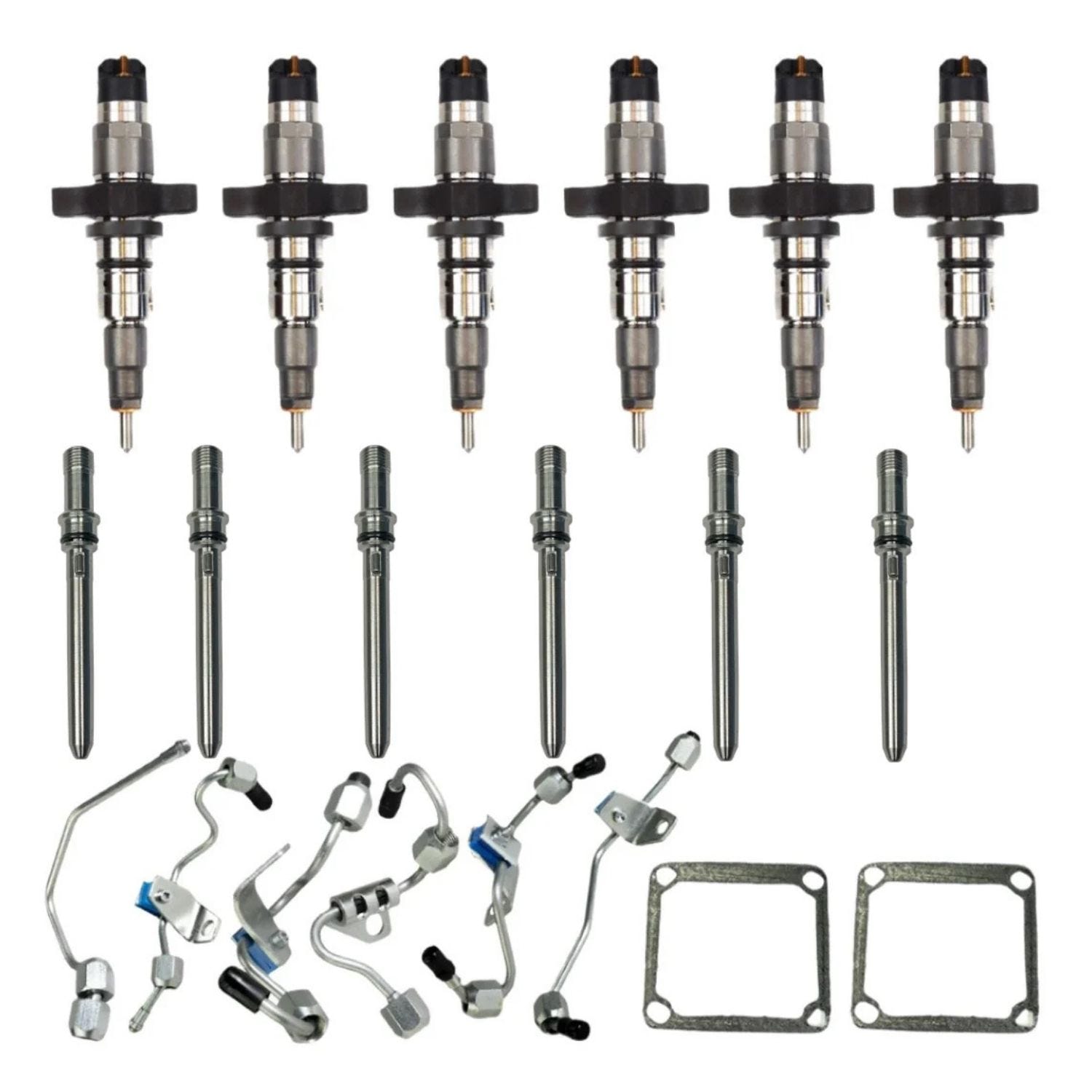 Industrial Injection Reman Stock Injector With Connector Tube &amp; Fuel Lines for 2003-2004 Dodge 5.9L Cummins