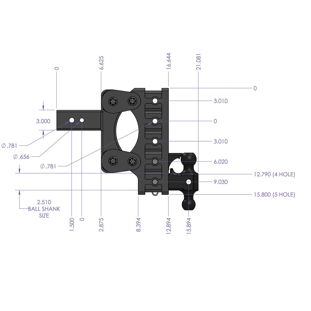 Gen-Y Hitch The Boss 32K Drop Hitch 3" Shank With Dual-Ball Hitch - 6" and 9" Drop