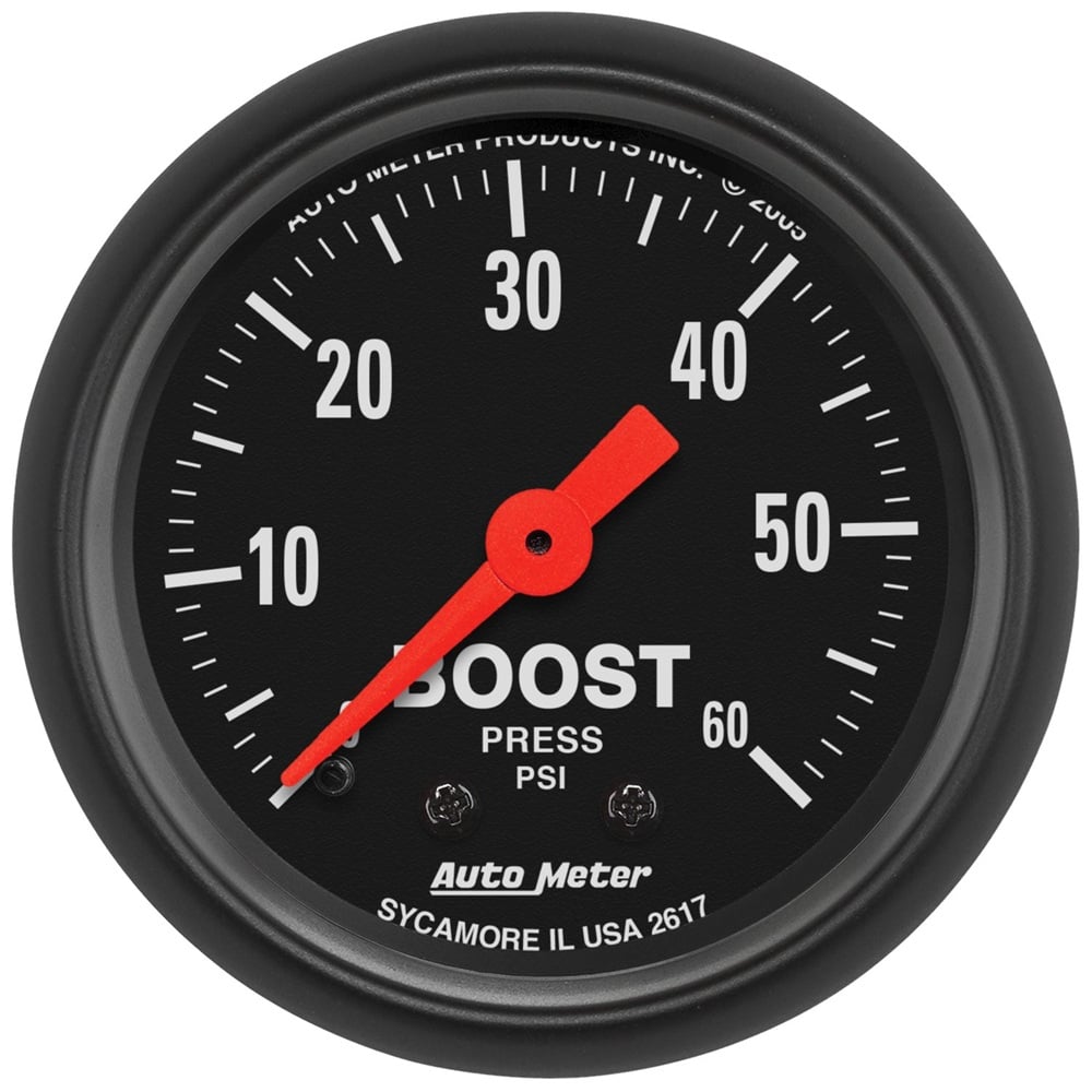 Auto Meter 2-1 and 16" Z-Series Boost Gauge either 0-35 PSI either 0-60 PSI either 0-100 PSI