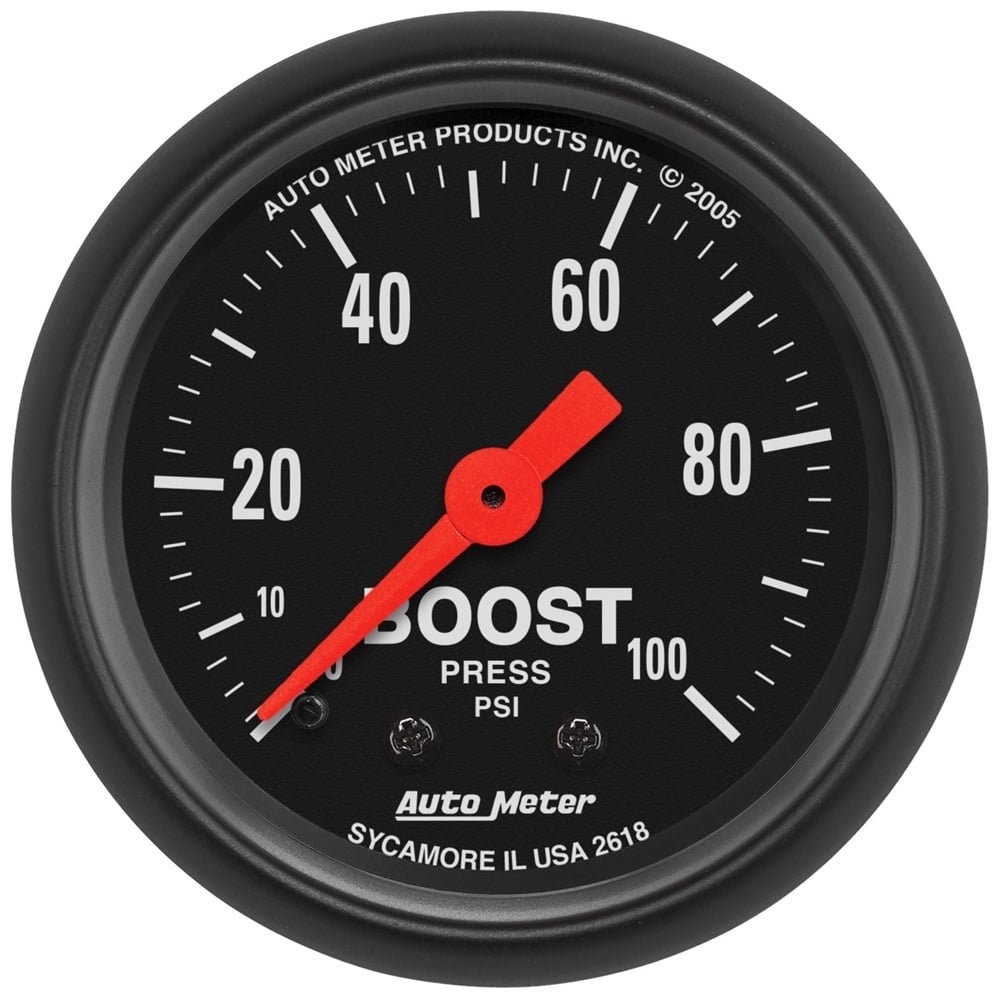 Auto Meter 2-1 and 16" Z-Series Boost Gauge either 0-35 PSI either 0-60 PSI either 0-100 PSI