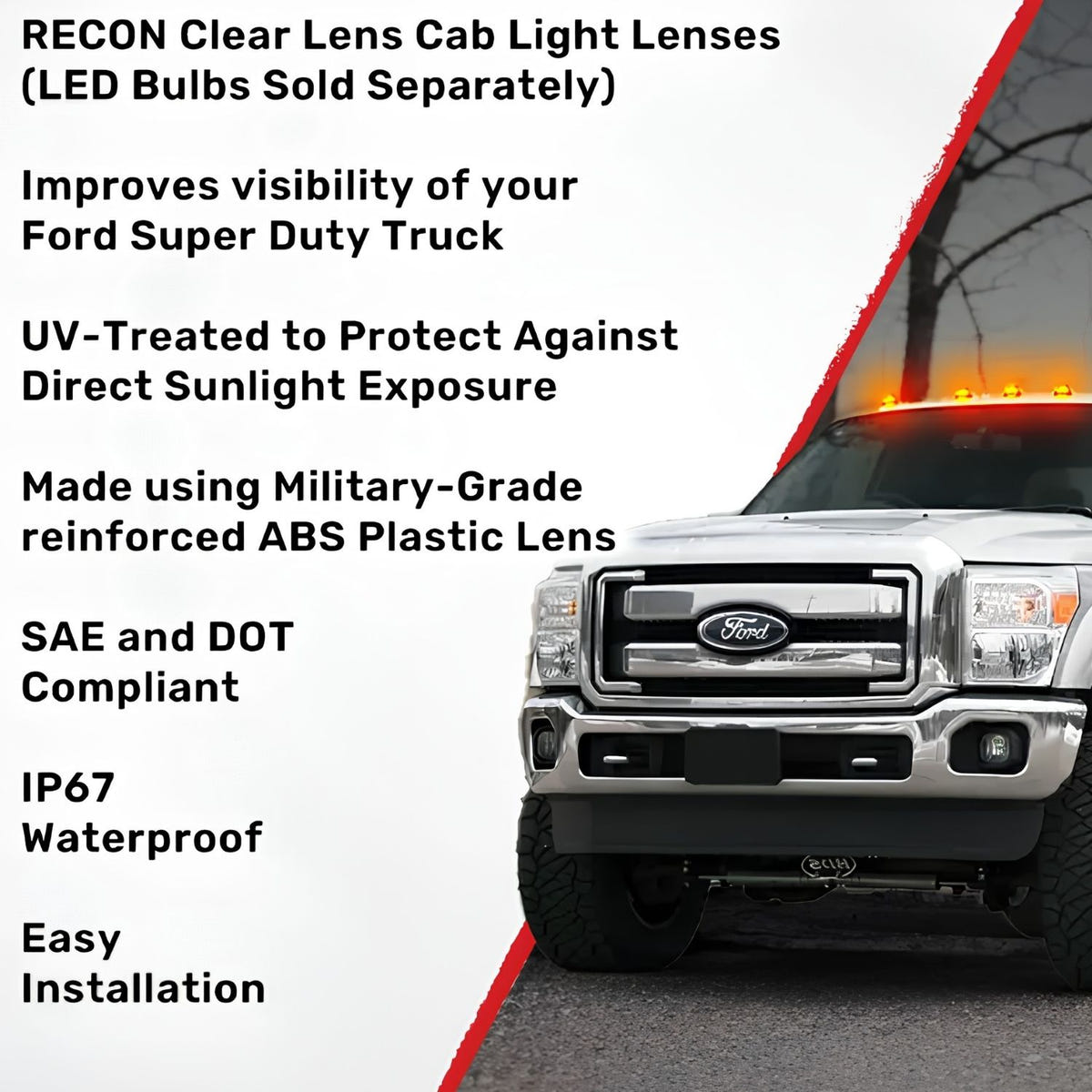 RECON OEM replacement cab roof lights for Ford Super Duty