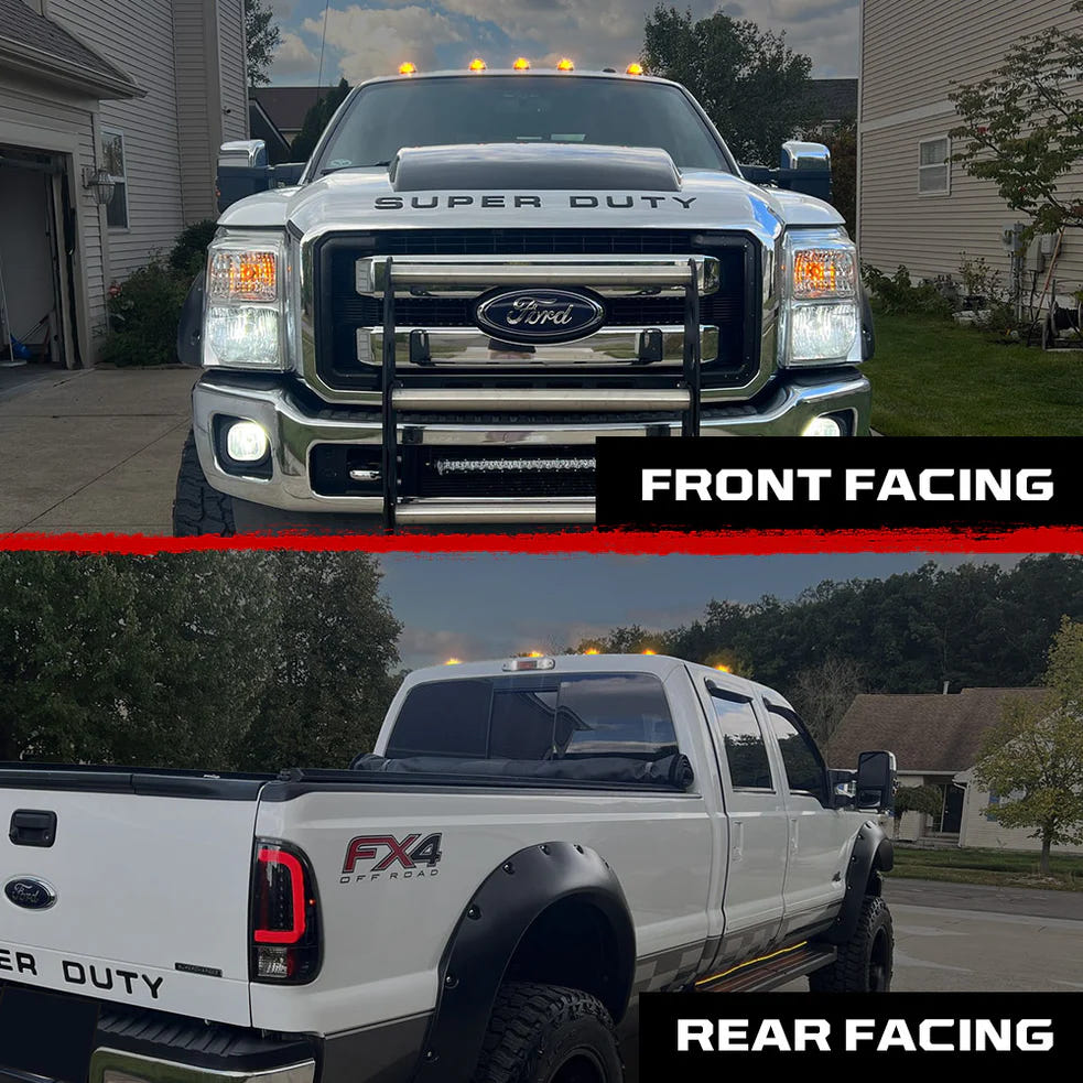 RECON 5 Piece LED Cab Light Set 2-Way Front &amp; Rear Facing for 99-16 Ford F-250 - F-550 SuperDuty