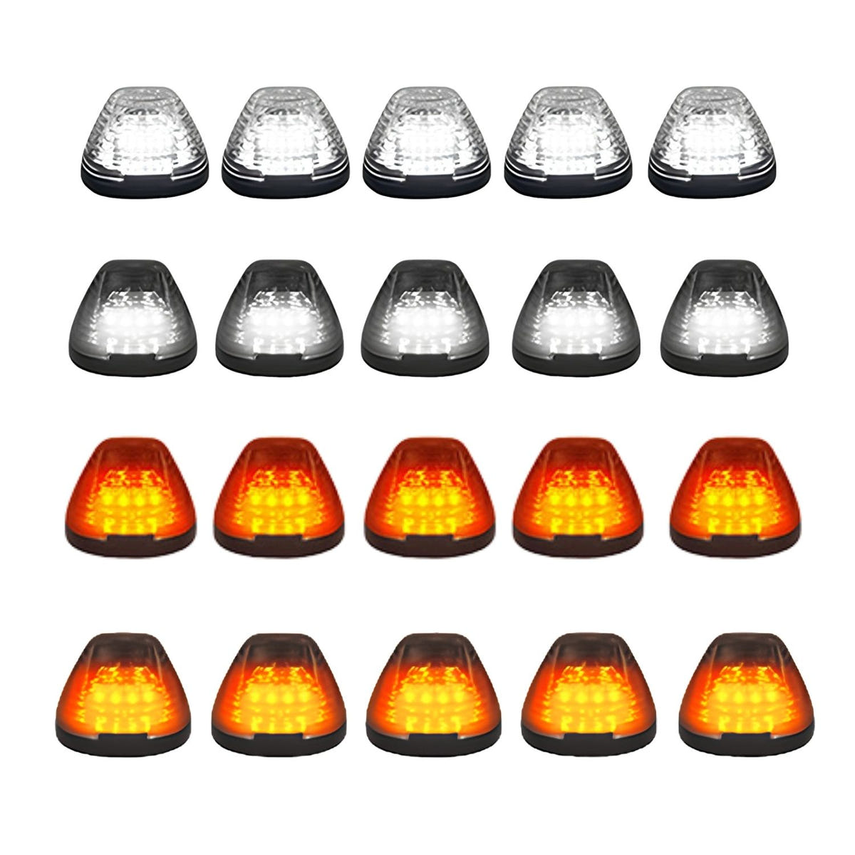 RECON 5 Piece LED Cab Light Set 2-Way Front &amp; Rear Facing for 99-16 Ford F-250 - F-550 SuperDuty