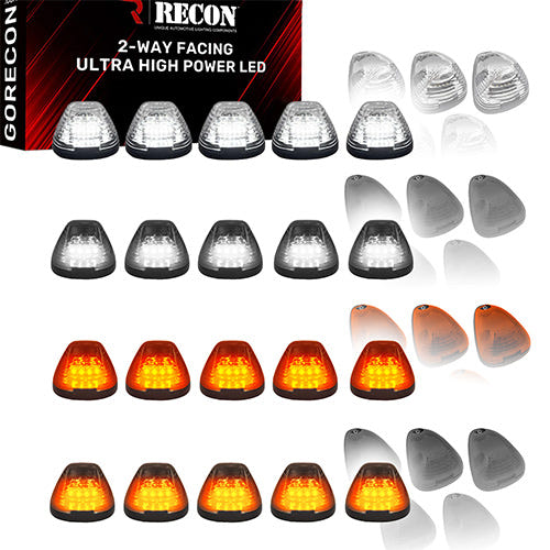 RECON 5 Piece LED Cab Light Set 2-Way Front &amp; Rear Facing for 99-16 Ford F-250 - F-550 SuperDuty