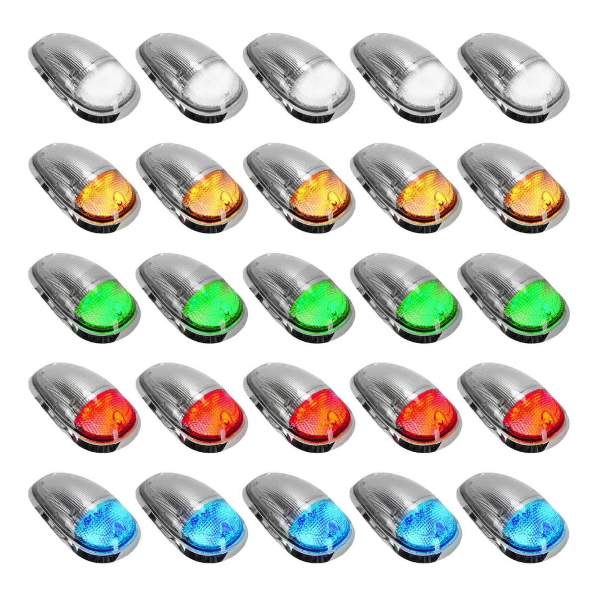 RECON Clear RGB Multi-Color LED Cab Roof Lights for 2003-2018 Ram 2500 3500