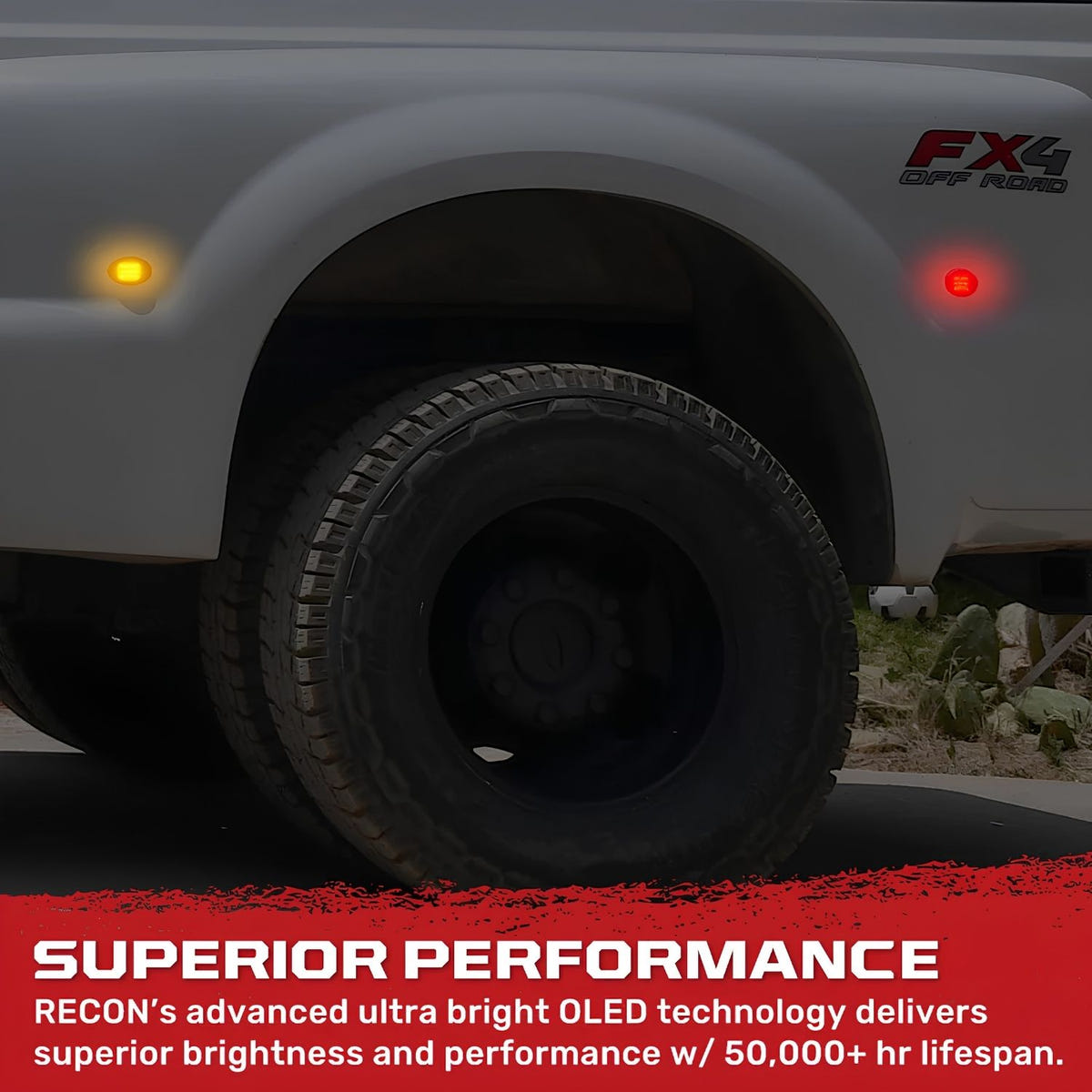 RECON LED Dually Fender Lights 1999-2010 Ford SuperDuty 264132BK and CL