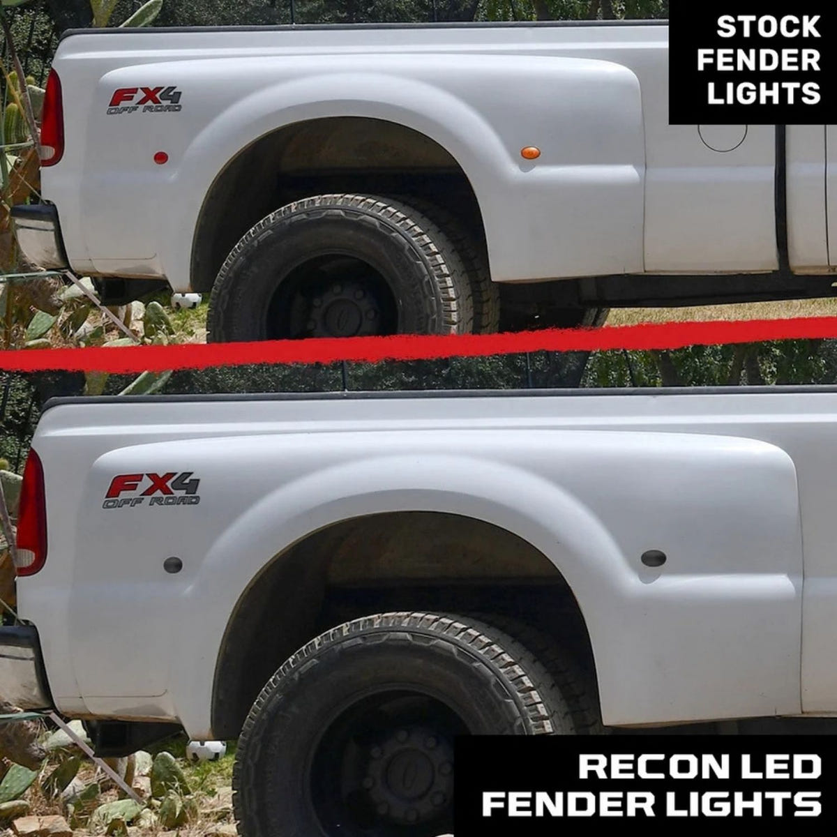 RECON LED Dually Fender Lights 1999-2010 Ford SuperDuty 264132BK and CL