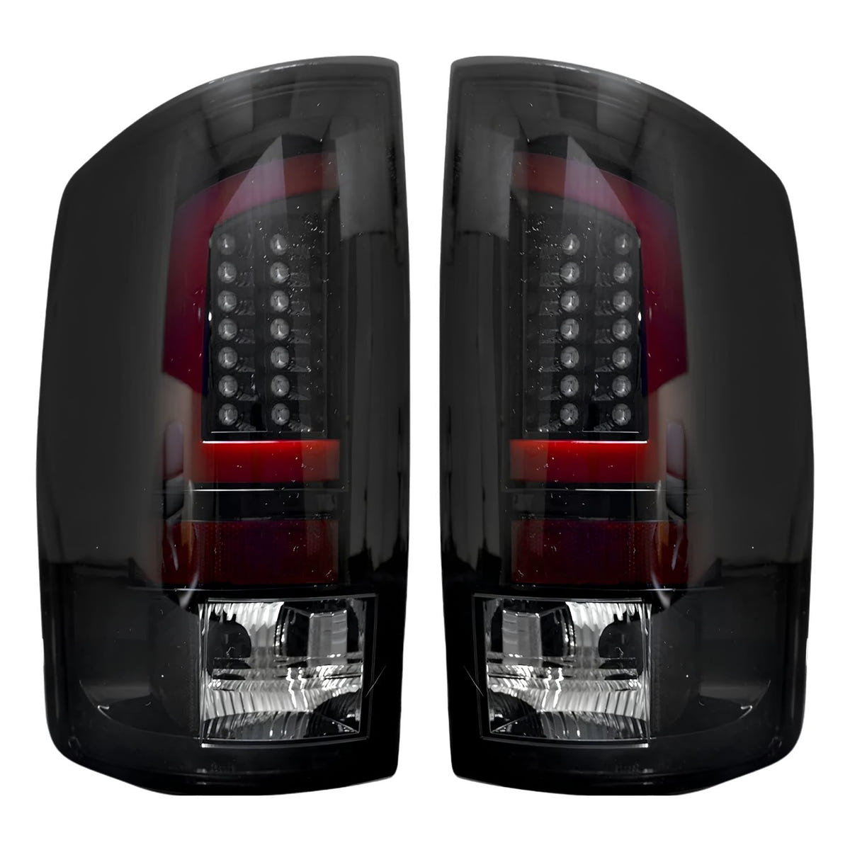 RECON dark smoked red OLED tail lights for Dodge Ram