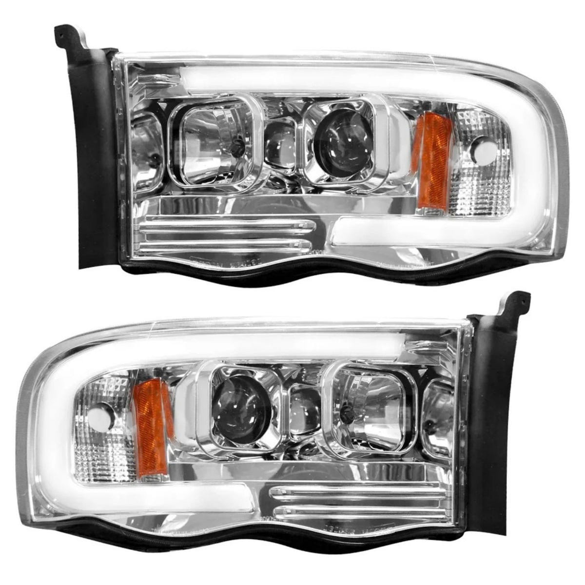 RECON Projector Headlights with OLED Halos for 2002-2005 Ram 1500 2500 and 3500