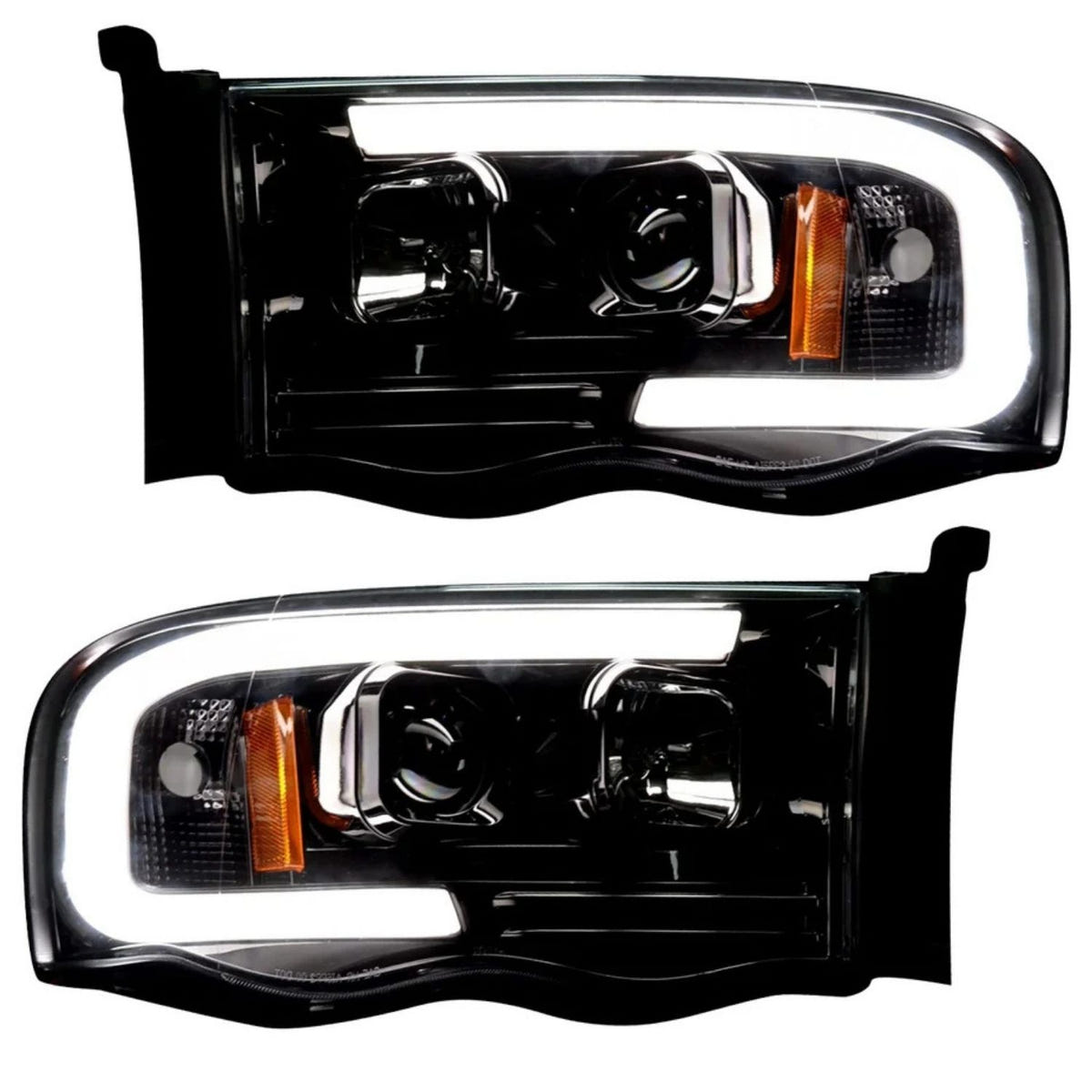 RECON Projector Headlights with OLED Halos for 2002-2005 Ram 1500 2500 and 3500