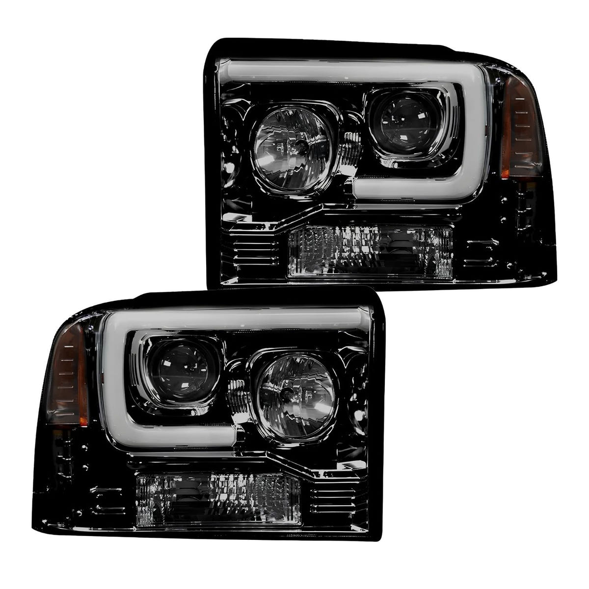 RECON Smoked Projector Headlights Ford Superduty 2005-2007 264193BKC