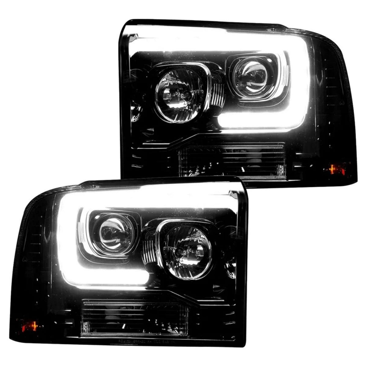 RECON Smoked Projector Headlights Ford Superduty 2005-2007 264193BKC